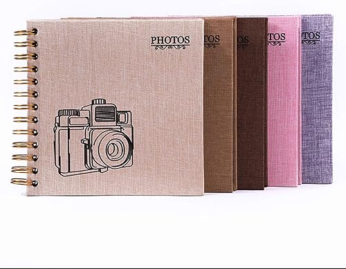 Miniatura 8 de Enyuwlcm Álbum de recortes pequeño de lino de tapa dura con páginas negras de 4 x 6 pulgadas, álbum de fotos hecho a mano, álbum de bricolaje,