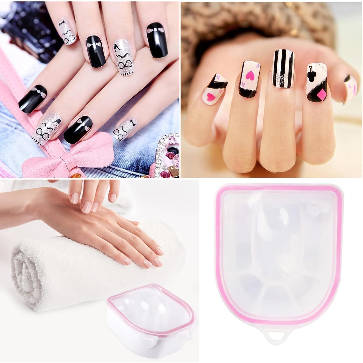 Nail Soaking Bowl Set Gel Polish Remover Kit with Cuticle Tools, Nail Brush, Peeler, Cuticle Oil, Pusher, Nail File & Buffer 2x Hand Soak-Off Bowls for Manicure & Dip Powder Removal - Image 2