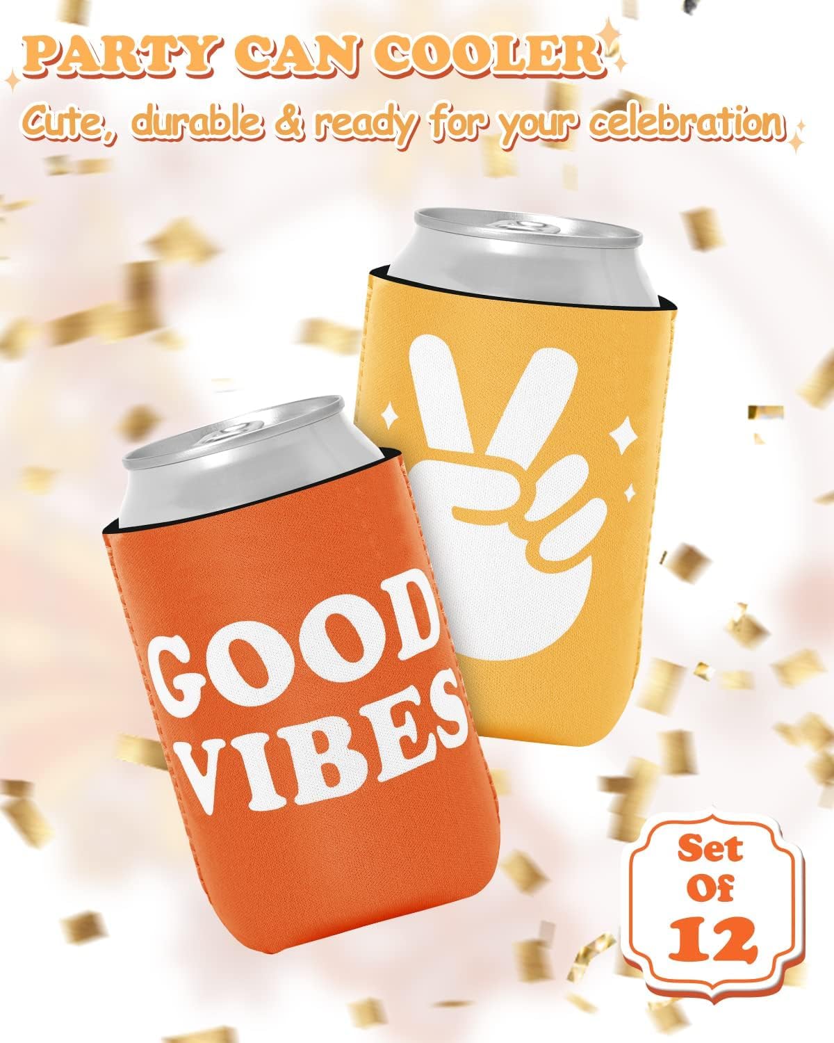 12-Pack Retro Bachelorette Party Can Cooler 70s Theme Beverage Sleeves Favor for Disco Bridal Shower Party Supplies Hippies Groovy Party Decorations image 4
