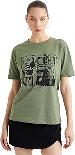 KOTON Women's Printed Tshirt