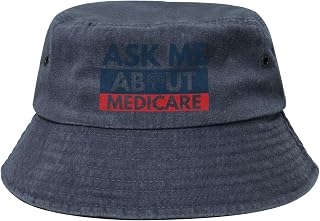 Ask Me About Medicare Hats Fashion Sun Cap Outdoor Beach Fisherman Caps Travel Black