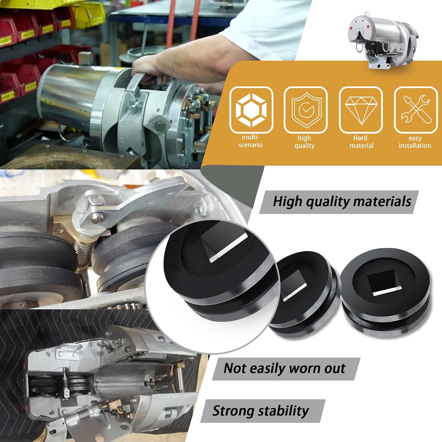 XTPTFABS 2PCS Cable Lasher Stand Drive Wheels/Cable Lasher Strand Wheels(Rubber Wheels) Compatible With Cable Lasher Machine C-C2, J-J2.No hardware included