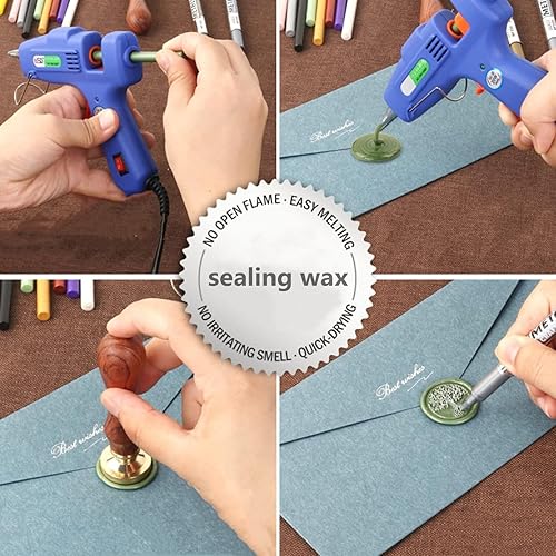 Miniatura 4 de 40 barras de sellado de cera morada, pistola de pegamento, varillas de sellado de cera morada para sello de cera, invitaciones de boda, sellado de