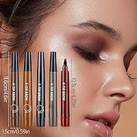 Vista 4 de 2 bolígrafos de contorno de cejas Microblading, lápiz mágico impermeable 3D para cejas, 4 puntas, lápiz de cejas mágico, de larga duración y a Marrón