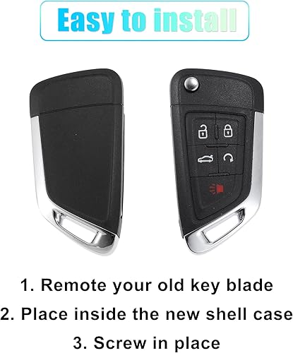 Miniatura 8 de X AUTOHAUX 5 botones de repuesto para llave de llave sin llave para Chevrolet Cruze 2011-2016 OHT01060512 sin cuchilla sin chip
