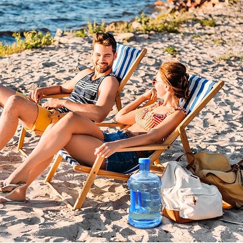 Miniatura 8 de Hemoton 2 botellas de agua de 5 L con asa, cubo de almacenamiento de agua de plástico de gran capacidad, contenedor de jarra mineral, barril de agua