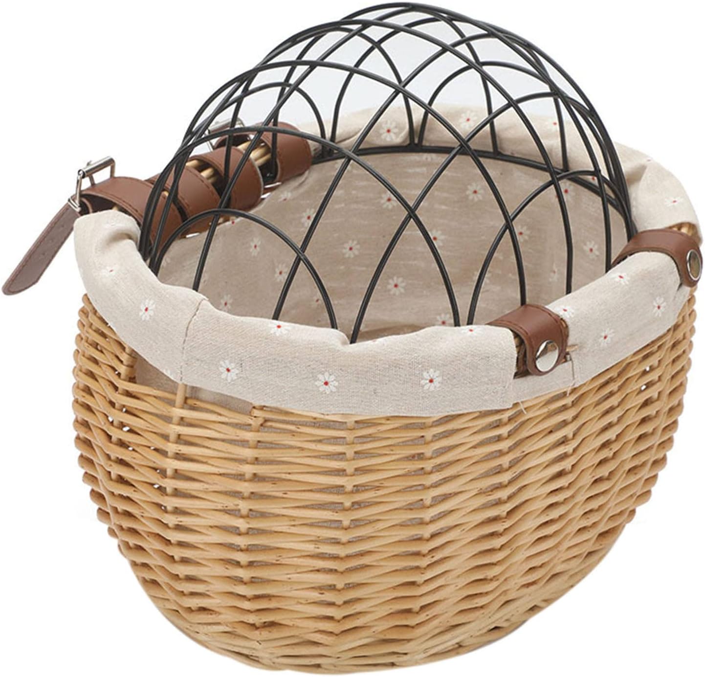 MagiDeal Seat Bicycle Front Basket Holder Pet Cats Bag for Camping, Wood