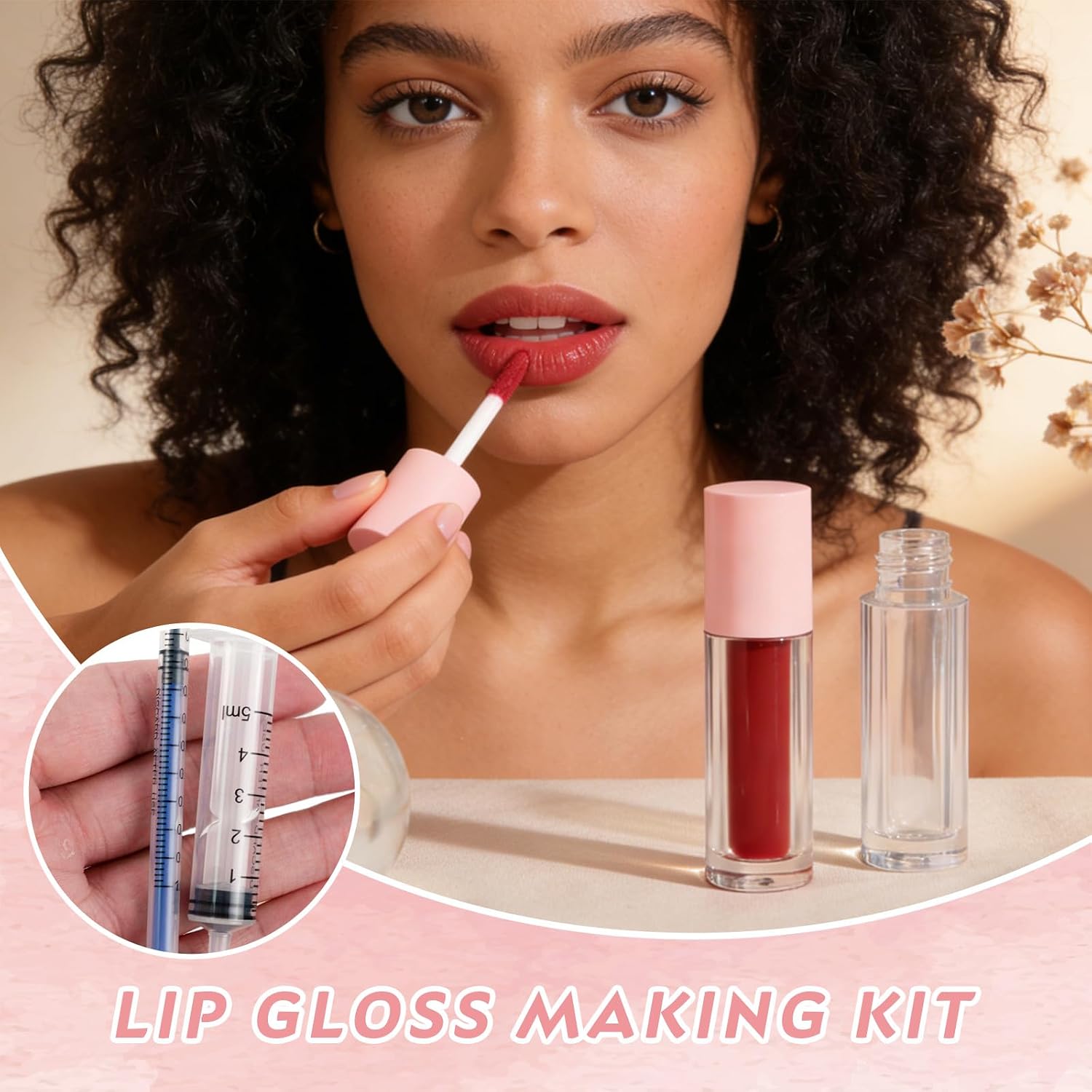 16PCS Colorful Empty Lip Gloss Tubes with Wand, 2 ML Refillable Lip Gloss Containers with Lipgloss Making Supplies for DIY Makeup Mini Clear Makeup Container (2ML, 6 Colors)
