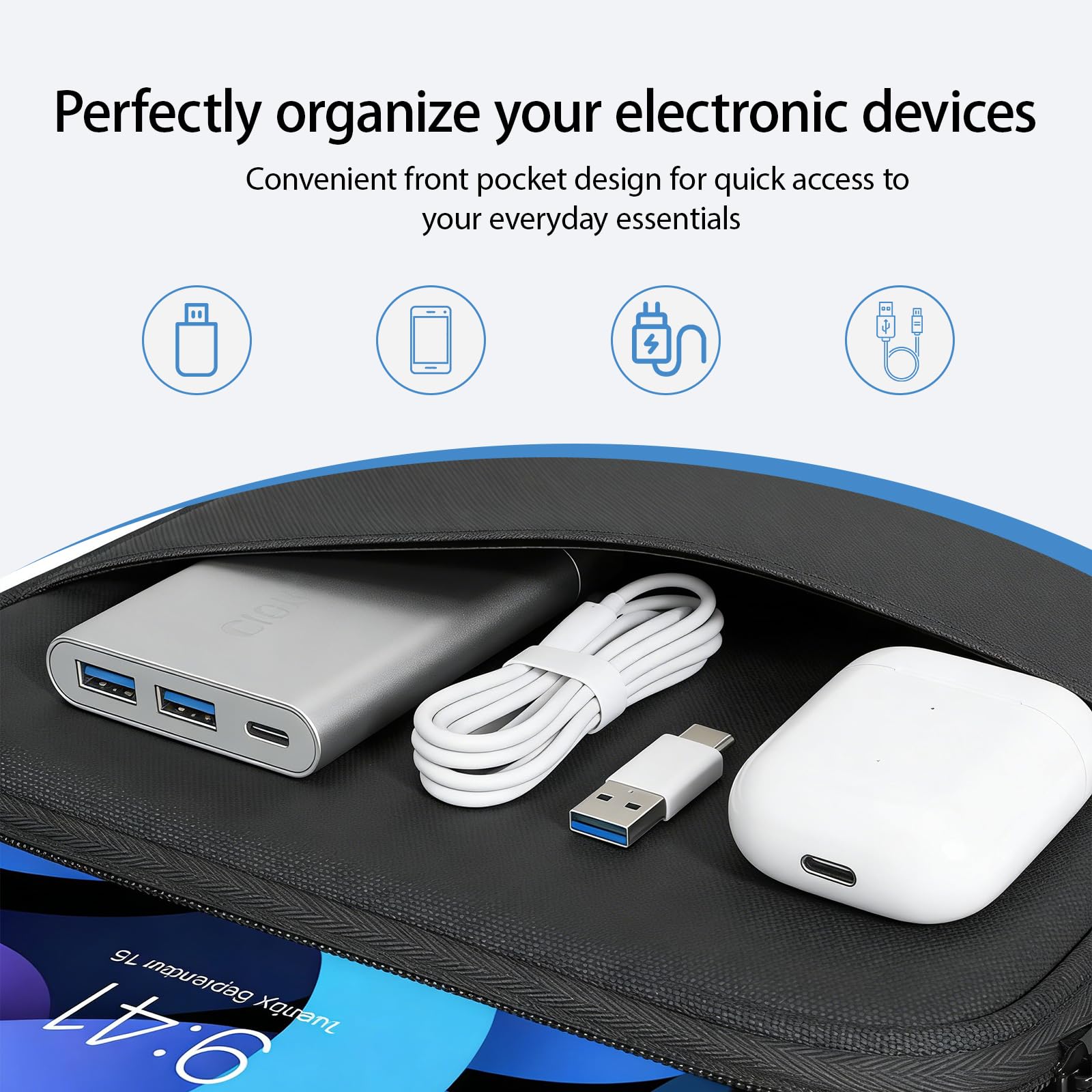 9-11" Tablet Tasche Schutzhülle für 11" iPad Air M3, i-Pad A16 2025, iPad10/9/8/7/iPad 10. Gen/Air 5/4 10,9", Slim Tablet Tasche Hülle für Galaxy Tab A9+ / A11 Plus 11", Schwarz