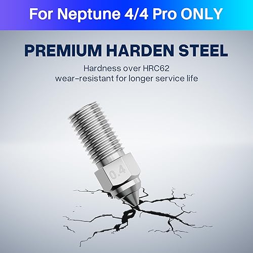 Miniatura 8 de ELEGOO Boquillas de varios tamaños para impresoras 3D Neptune 4 y Neptune 4 Pro, boquillas Hotend de latón 0.20.40.60.031 in con kits de limpieza
