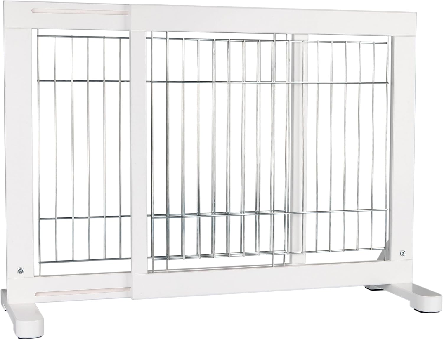 Trixie Expandable Wooden Freestanding Pet Gate, 24-in Tall Easily Step Over Barrier, Fence Expands to Fit Door Openings 25.5 to 42.5-in, White