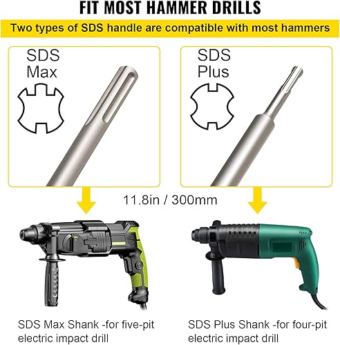 Miniatura 7 de VEVOR Kit de sierra de agujero para hormigón, 1-2/11 pulgadas, 1-3/5 pulgadas, 2-9/16 pulgadas, 3-5/32 pulgadas, 3-15/16 pulgadas, juego de brocas