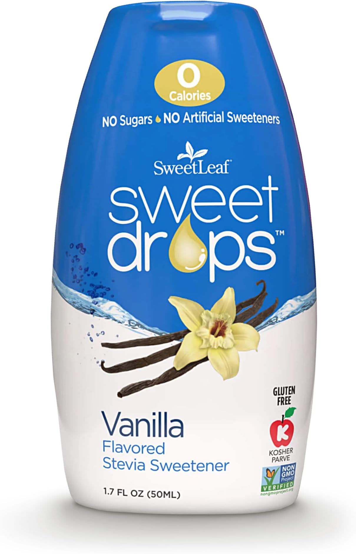 SweetLeaf Sweet Drops - Flavored Stevia Liquid Sweetener, Stevia Extract, Zero Calories, Gluten Free, Keto Friendly, Non GMO, Natural Flavor, Sugar Alternative - Vanilla, 1.7 Fl Oz (Pack of 1)