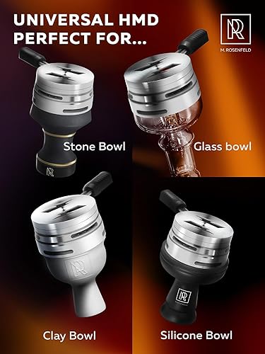 Miniatura 8 de Juego de cuencos para cachimba de primera calidad, cuenco negro de piedra  Tazón para shisha con cubierta de gestión de calor  Cuencos clásicos de