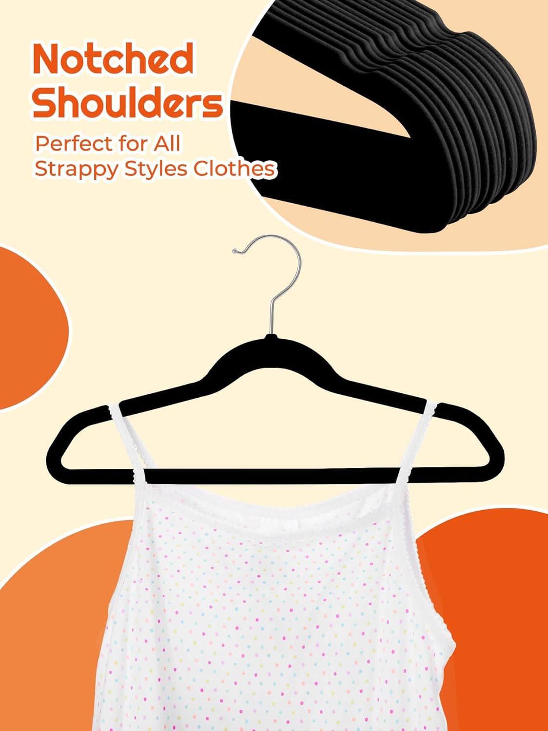 HOUSE DAY 14 Inch Kids Velvet Hangers 50 Pack, Durable Big Kid Hangers for Youth, Teen, Non Slip Kids Felt Hanger, Cute Childrens Hanger for Closet, Black - Image 6