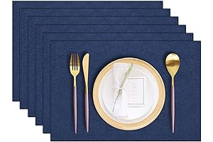 Cloth Placemats Set of 6 - Machine Washable, Heat Resistant Wrinkle Free Dining