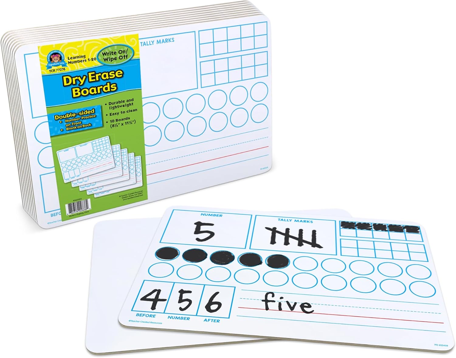 Teacher Created Resources Double-Sided Learning Numbers 1–20 Dry-Erase Boards (TCR77076)