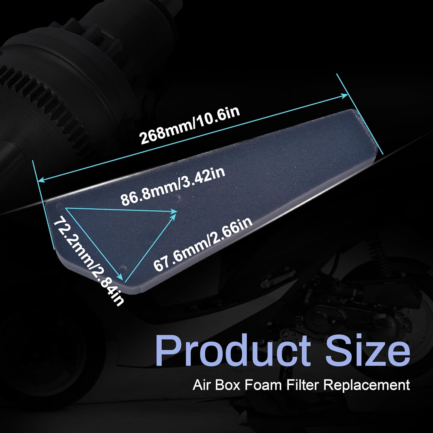 Air Box Foam Filter Replacement for GY6 49cc 50cc 139QMB Taotao Jonway Scooters Moped Go Kart
