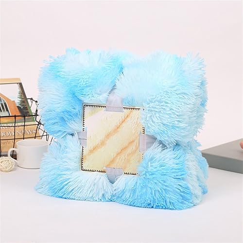 Vista 36 de Manta de piel sintética súper suave y peluda para cama, mullida y acogedora manta ligera de felpa cálida para sofá, sofá, gris, 63 x 79 pulgadas