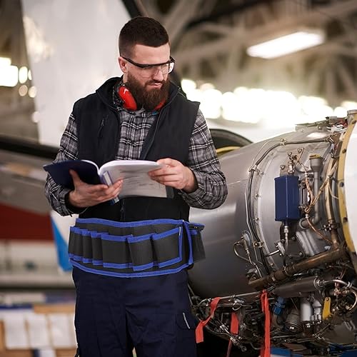 Miniatura 6 de Generic Cinturón de herramientas para la cintura cinturón de herramientas de construcción resistente, cinturón de herramientas Oxford ajustable con