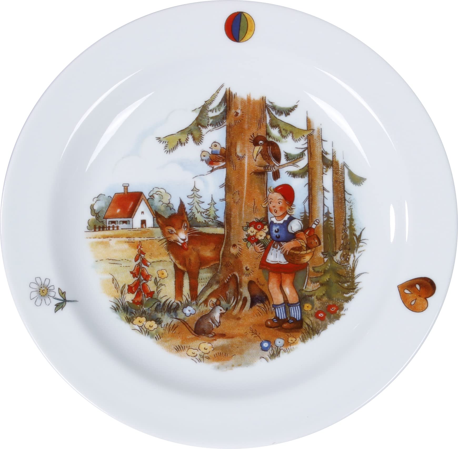 Vajilla infantil de 3 piezas, porcelana, diseño de caperucita roja L.E.R.D.93