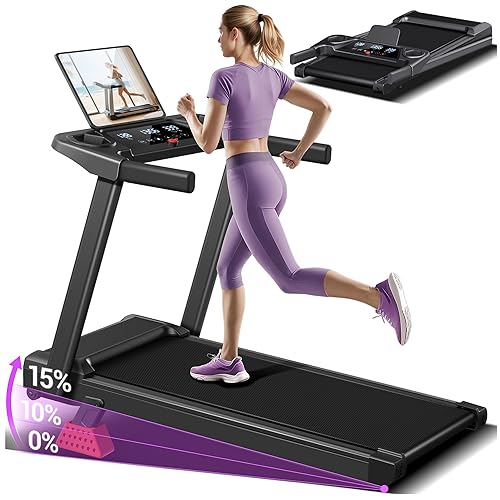 Tapis de Course Pliable Inclinable réglable sur 3 Niveaux, 12KM/H