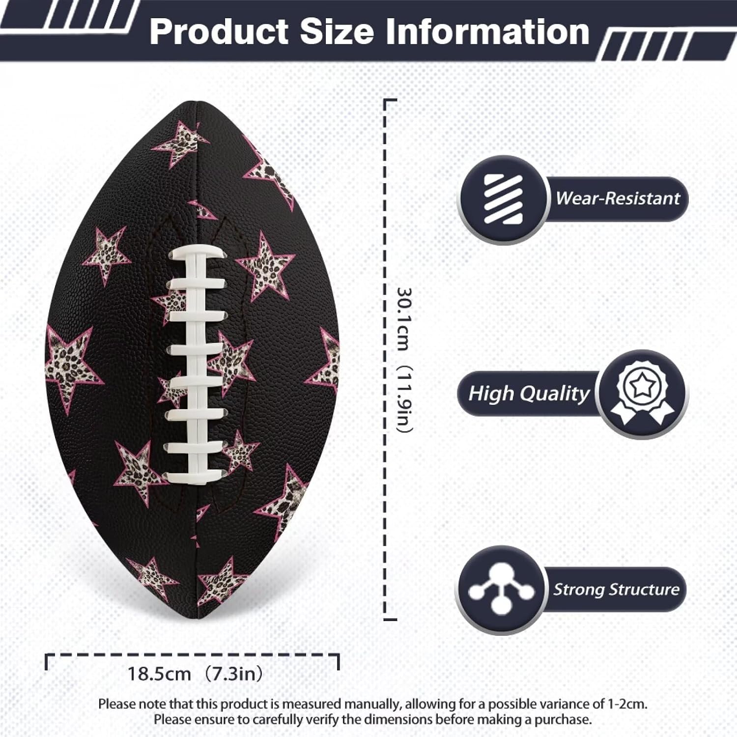 Custom Image Text Photo Rugby Ball Personalized Name Logo Number American Football Teens Adults Team Coaches School Sports Day Tournament Gift Traditional Souvenir PU Leather Football