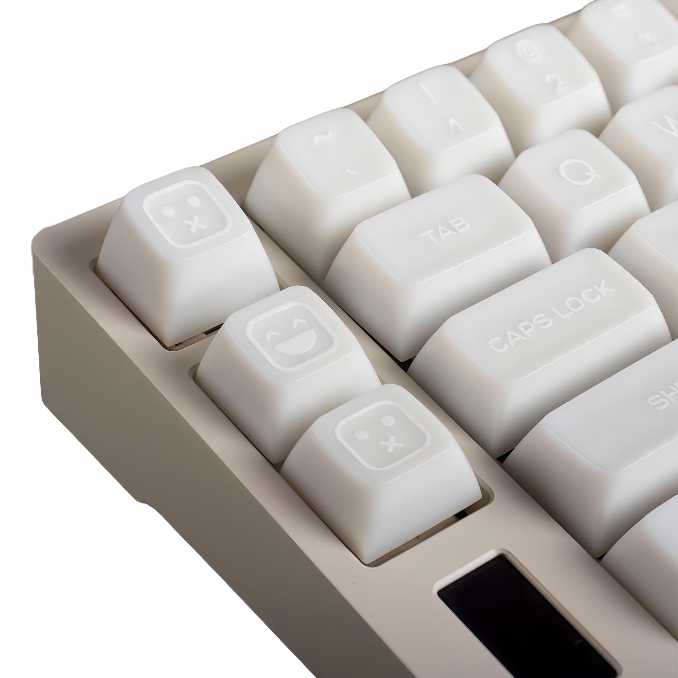 REDQIN PBT Keycaps - Jade Double Shot PBT Keycaps RSA Profile Shine Through Keycaps Translucent Custom Keycaps Set for Mechanical Keyboard Keycaps (White Jade Keycap Set 142-Key)