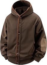 W Wonyo Men's Button Hoodie, Sweatshirt, Cardigan, Retro, Elegant, Sweatshirt, Fashionable, Color Scheme, Piping, Autumn Clothing, Popular, Hoodie, With Hooded, Breathable, Thermal, Lined, Parker