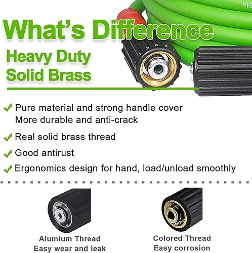 Miniatura 4 de YAMATIC Manguera flexible superior para lavadora a presión de 50 pies y 14 pulgadas, resistente a las torceduras, repuesto para Flexzilla Uberflex