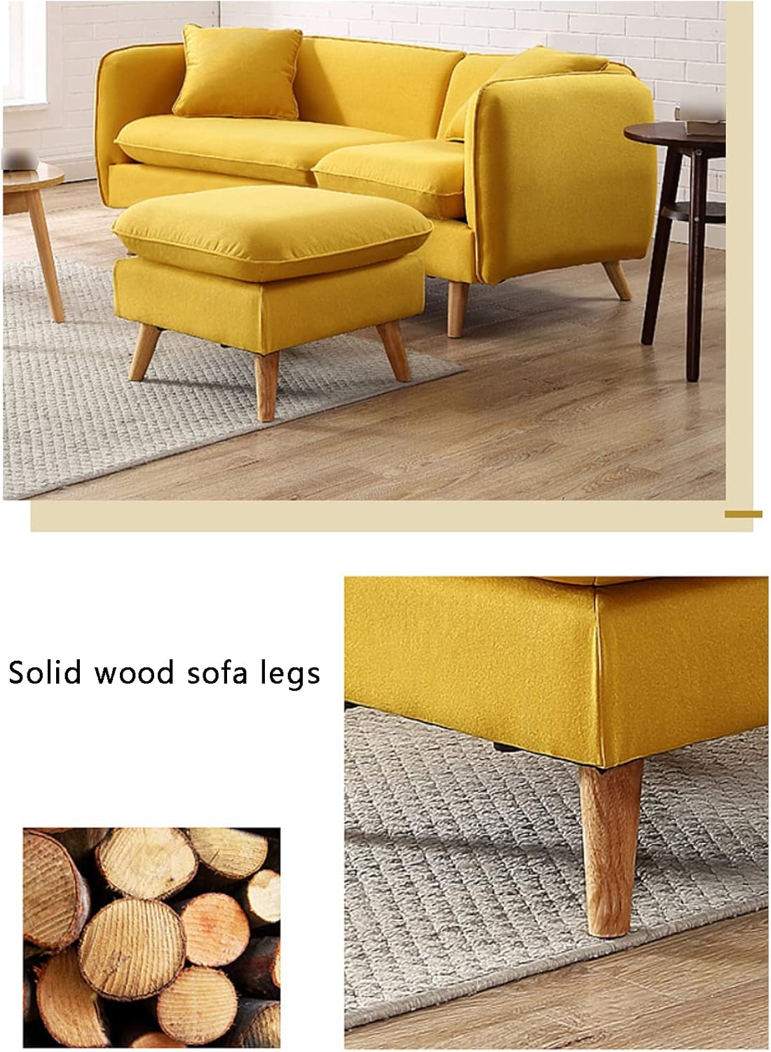 Solid Wood Furniture Legs,Straight Cone/Oblique Cone Sofa Legs,Hardware Furniture Wood Legs/Feet for Armchair/Solid Thick Cabinet Feet/Dining Table Legs,Set of 4 (15cm/5.9in,Straig