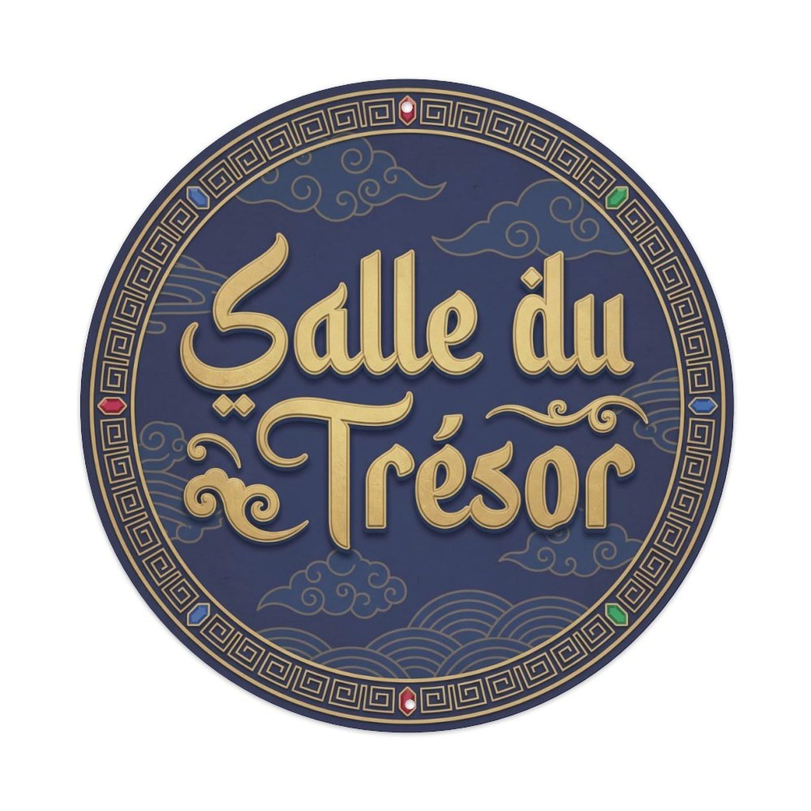 Metal Tin Sign Vintage Salle Du Trésor Text Chest