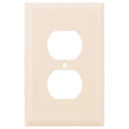 Light Almond, Duplex Outlet Receptacle Oversized Wall Plate Cover, 1 Gang, Unbreakable Faceplate, 3.1? x 4.9?, Screws Included, 30597