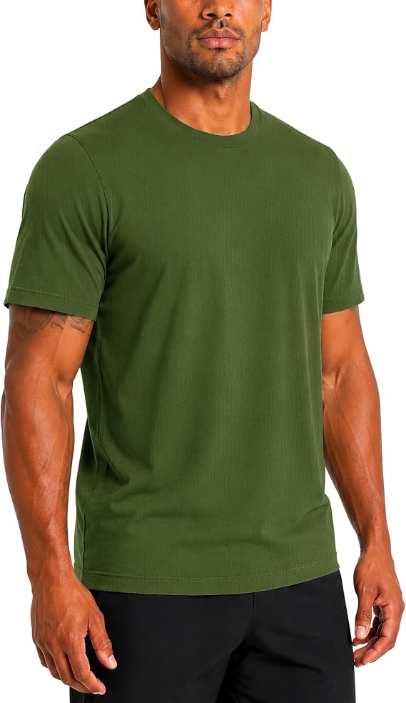 Zengjo Mens Athletic Shirts Quick Dry Moisture Wicking Workout Tee | Short Sleeve, Athletic Fit, Breathable Textured Fabric for Gym Running Cycling Hiking Travel
