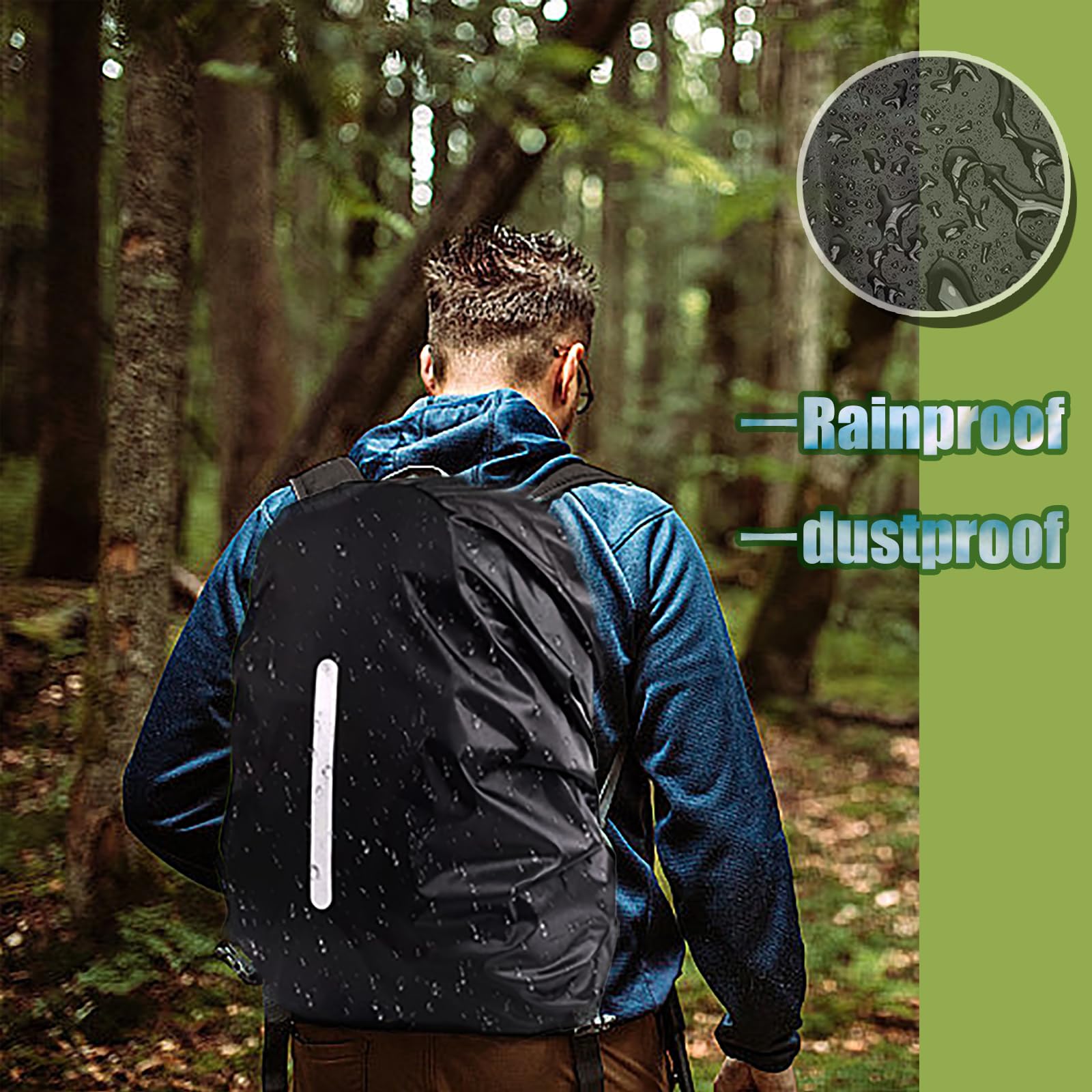 2 Housses Sac à Dos 30-40L - Imperméable Réfléchissante Anti-Vol - Rando Vélo Escalade