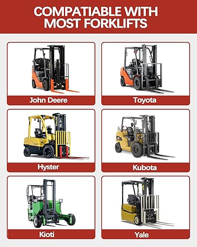 Miniatura 5 de Extensiones de horquilla de acero resistente, 72 pulgadas de largo y 5 pulgadas de ancho, con cadena de neumáticos para tractor, carretilla