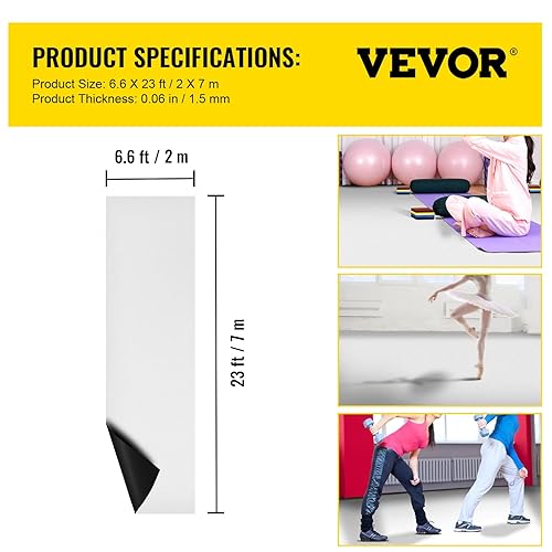 Vista 19 de VEVOR Pista de baile, rollo de pista de baile de 6.6 x 3.9 pies, pista de baile de vinilo de PVC de 0.06 pulgadas de grosor, pista de baile portátil