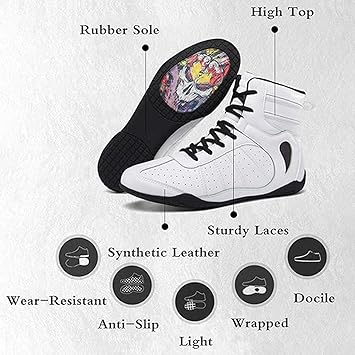 Negro,45, Zapatos de Boxeo para Hombres Antideslizantes Zapatillas de Lucha Libre, para Deportes de Combate, Wrestling Shoes para Principiantes Adultos niños Hombres Mujeres2