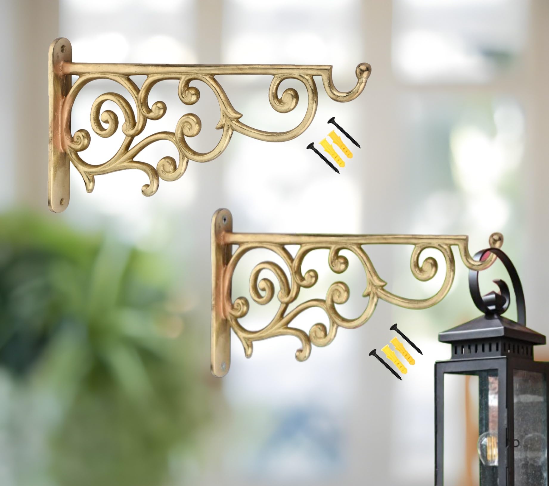 Growfynd Metal Wall Hook Hanging Plant Bracket | Decorative Straight Plant Hanger for Pots, Bird Feeders, Planters, Lanterns, Cotton, Wind Chimes Indoor | Outdoor (Pack of 2)-image-47