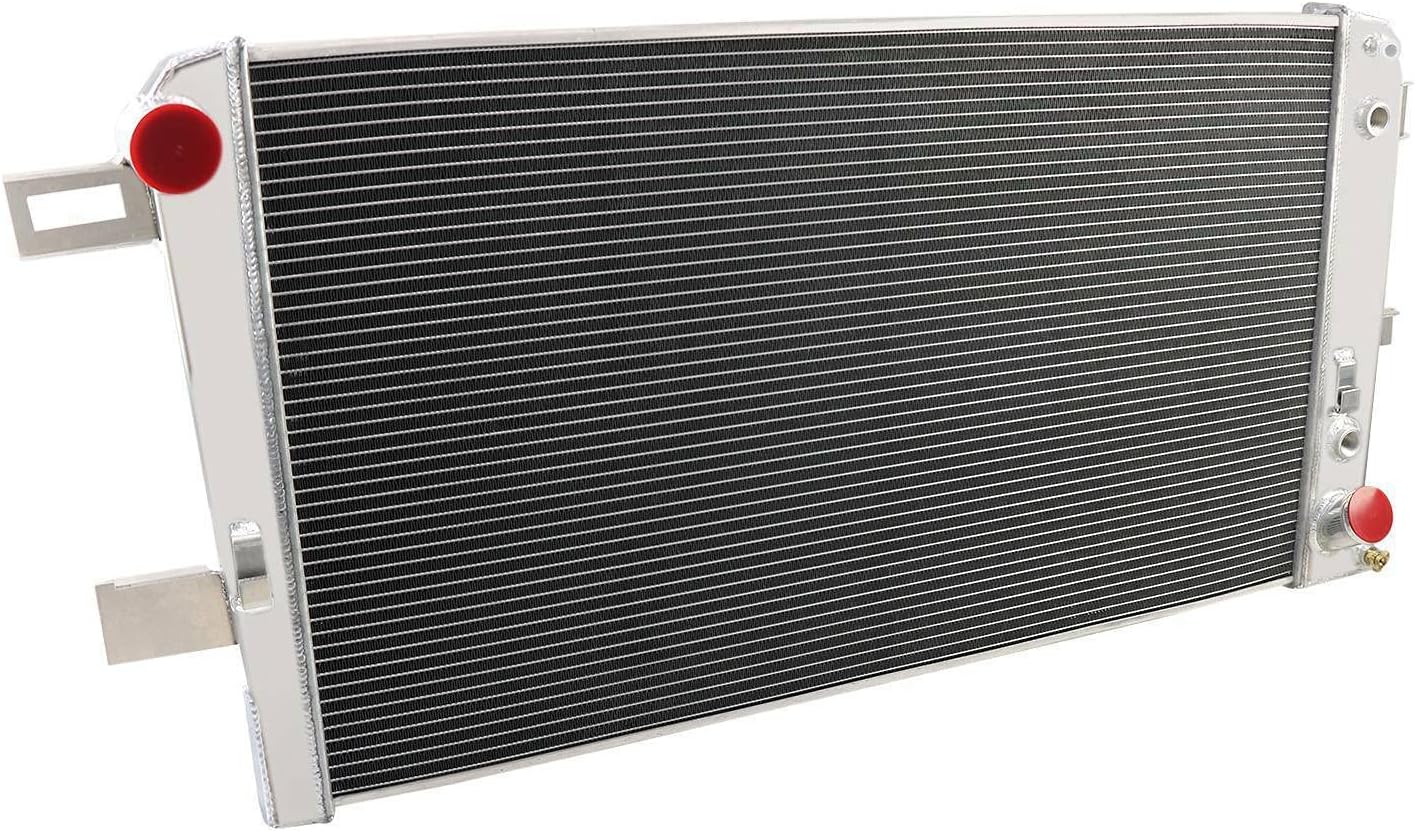 ALLOYWORKS 4 Row Core Aluminum Radiator for 2001-2005 Chevy Silverado GMC Sierra Sierra 2500 HD 3500 Duramax 6.6L 02 03 04