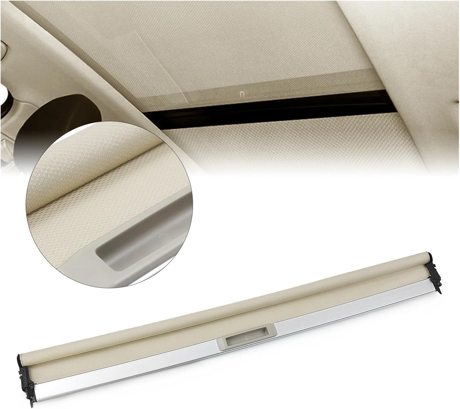 Sun Roof Curtain Assembly Beige Sunshade Cover Car Dome Window Sunroof Roller Blind Assy Compatible with A5 Quattro 2008-2017 8T0877307 (Color : Black-b1)