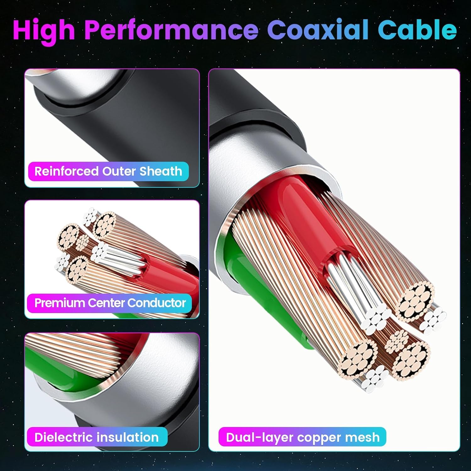 Antena de TV mejorada 2026 para canales locales, antena interior para Smart TV, antena HD de largo alcance con amplificador de señal 4K 8K para uso en interiores y exteriores, cable coaxial de 18 pies