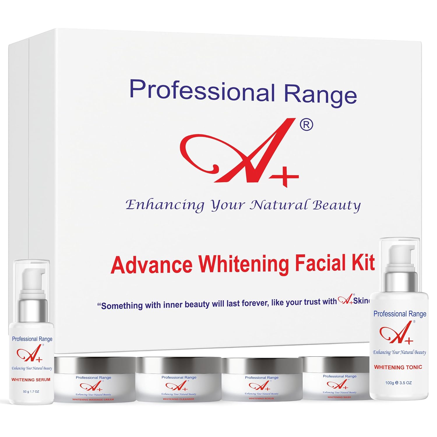 A+ Advance Brightening Hydra Facial Kit (20-25 Times Facial) - Professional 6-Step Facial for Brightening & Instant Glow |