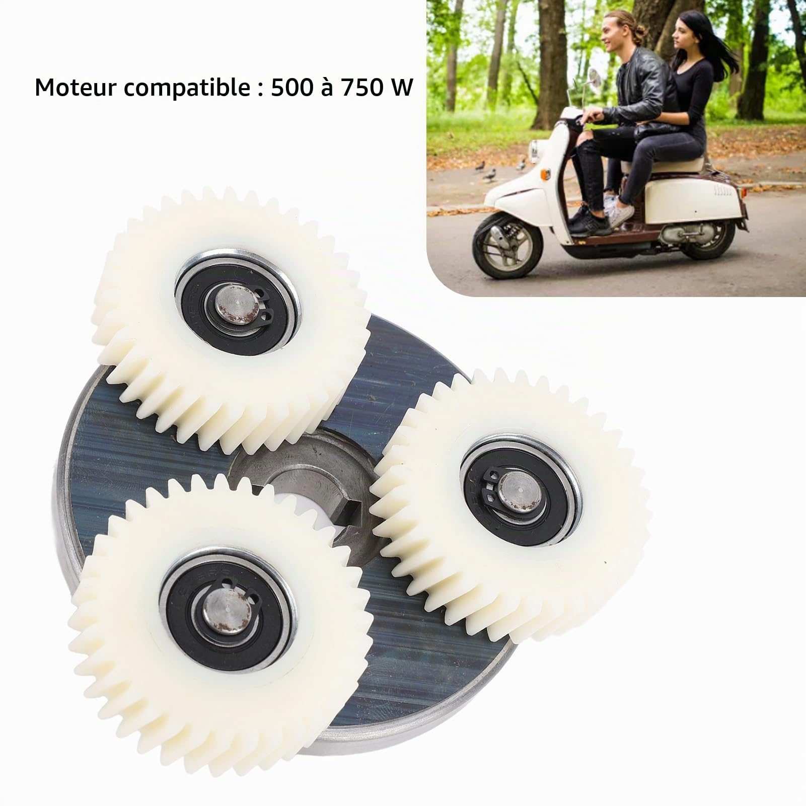 Kit d'embrayage et Engrenages de Moteur de Vélo Électrique, 3 Pièces Engrenages en Nylon 36T avec Embrayage 88mm pour Bafang Moteur de 500 à 750W