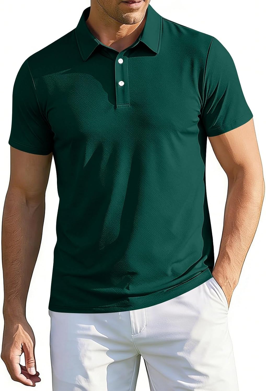 Ymosrh Men's Polo Shirts Short Sleeve Performance Sports Athletic Golf Daily Work Collar Shirts, S-3XL