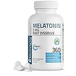 Bronson Melatonin 5mg Fast Dissolve Peppermint Tablets with Vitamin B6 - Promotes Relaxation, 360 Vegetarian Chewable Lozenges