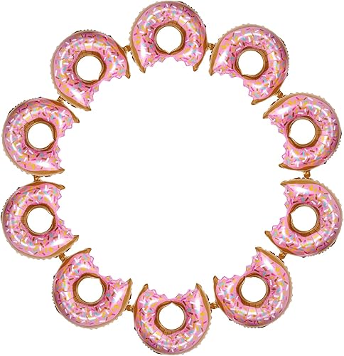 10 globos rosados de dona para cumpleaños con temática de donas, suministros de fiesta de boda