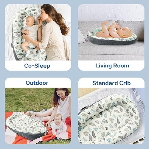 Miniatura 6 de AMAWMW Tumbona para bebé recién nacido, nido para bebés de 0 a 12 meses, portátil, ajustable, lavable, funda para dormir en casa, funda extraíble,