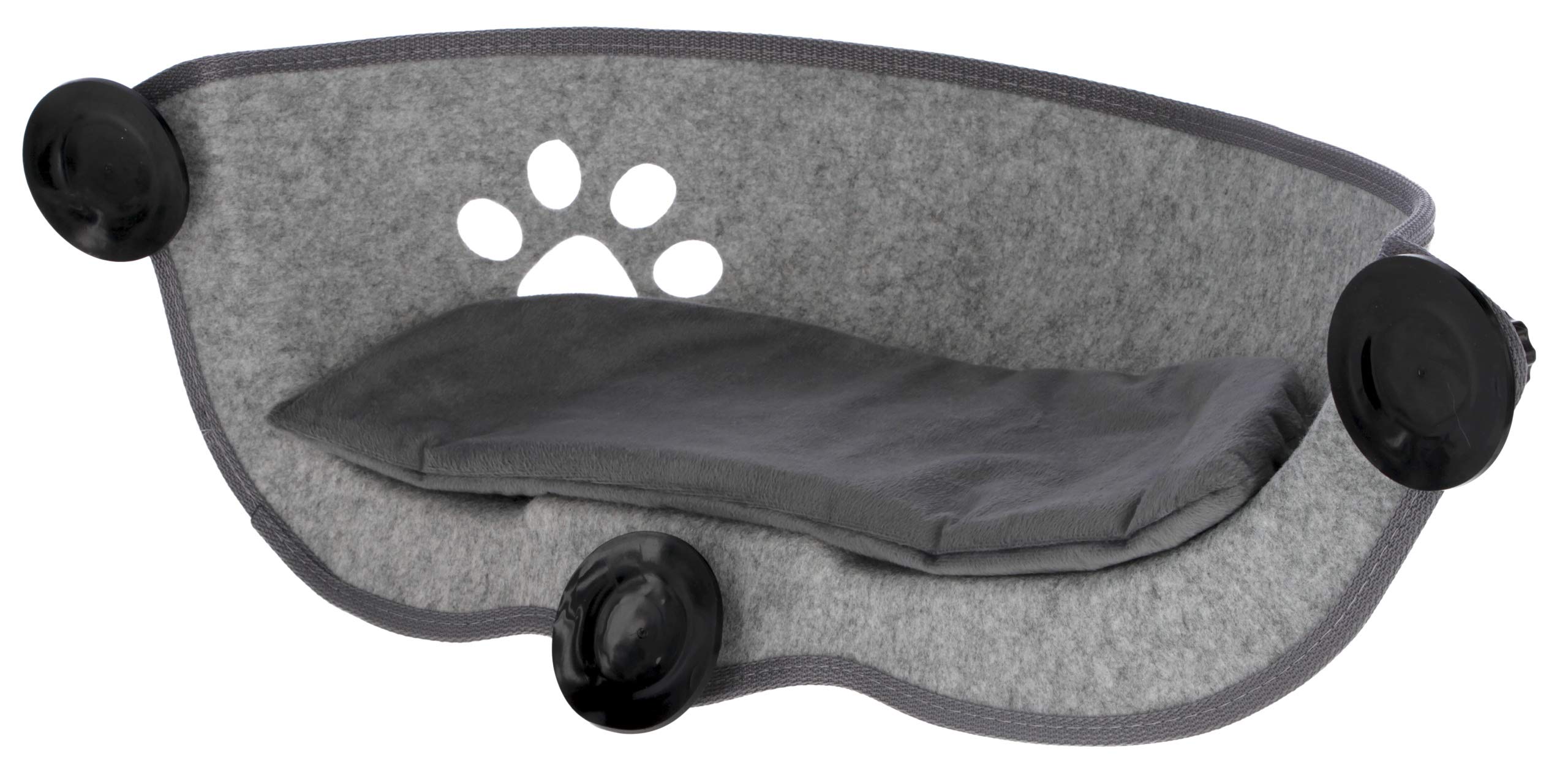 Kerbl Pet Panier pour fenêtre Filzino, Gris, 70x26x26cm, Feutre, Polyester, Plastique, Chats, Coussin intérieur Amovible