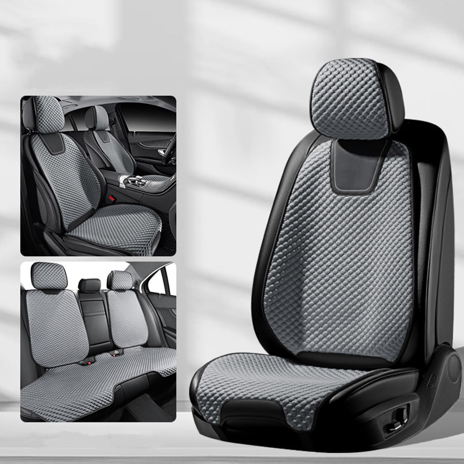 Juego Completo de Fundas para Asientos de Coche para Toyota Verso 2009-2011 2012 2013 2014 2015 2016 2017 2018,fría,Transpirable para el Verano.,B-Grey